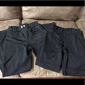 2 pair Under Armour baseball pants